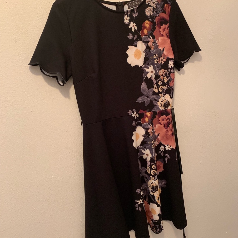 Black Dress with Flowers